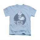 Popeye Shirt Original Sailorman Kids Light Blue Youth Tee T-Shirt