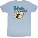 Popeye Shirt Right On Adult Light Blue T-Shirt Tee