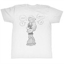 Popeye Shirt Thinking Hard White T-Shirt