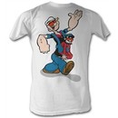 Popeye T-shirt Pappa Popeye Adult White Tee Shirt