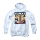 Popeye Youth Hoodie Loves Olive White Kids Hoody