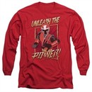 Power Rangers Ninja Steel Long Sleeve Shirt Unleash Red Tee T-Shirt