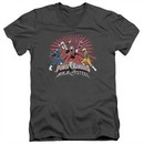 Power Rangers Ninja Steel Slim Fit V-Neck Shirt Blast Charcoal T-Shirt