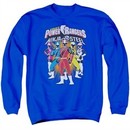 Power Rangers Ninja Steel Sweatshirt Team Adult Royal Blue Sweat Shirt