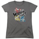 Power Rangers Ninja Steel Womens Shirt It's Morphin Time Charcoal T-Shirt