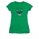 Power Rangers Shirt Juniors Green Ranger Kelly Green T-Shirt