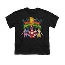Power Rangers Shirt Kids Characters Black T-Shirt