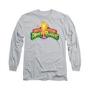 Power Rangers Shirt Logo Long Sleeve Silver Tee T-Shirt