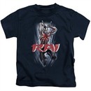 Rai Valiant Comics Kids Shirt Leap And Slice Navy Tee T-Shirt