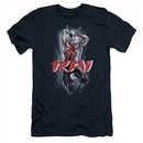 Rai Valiant Comics Slim Fit Shirt Leap And Slice Navy Tee T-Shirt