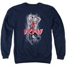 Rai Valiant Comics Sweatshirt Leap And Slice Adult Navy Sweat Shirt