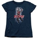 Rai Valiant Comics Womens Shirt Leap And Slice Navy Tee T-Shirt