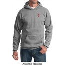 Red Anchor Patch Pocket Print Hoodie