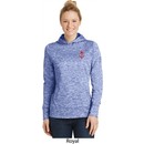 Red Anchor Patch Pocket Print Ladies Moisture Wicking Hoodie