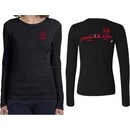 Red Dodge Ram Silhouette (Front & Back) Ladies Long Sleeve