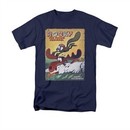 Rocky And Bullwinkle Shirt Flying Squirrel Navy T-Shirt
