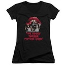 Rocky Horror Picture Show  Juniors V Neck Shirt Cast Throne Black T-Shirt