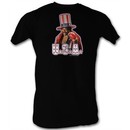 Rocky T-shirt USA Apollo Creed Adult Black Tee Shirt