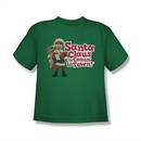Santa Clause Shirt Kids Logo Kelly Green T-Shirt