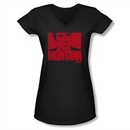 Scarface  Shirt Juniors V Neck Montana Face Black Tee T-Shirt