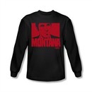 Scarface Shirt Montana Face Long Sleeve Black Tee T-Shirt