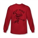 Scott Pilgrim Vs. The World Shirt Rockin Long Sleeve Red Tee T-Shirt