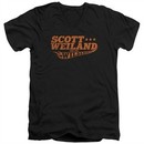 Scott Weiland Shirt Slim Fit V-Neck Logo Black T-Shirt