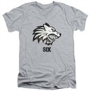 Six A&E TV Show Slim Fit V-Neck Shirt Wolf Athletic Heather T-Shirt