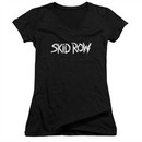 Skid Row Juniors V Neck Shirt Logo Black T-Shirt