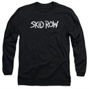 Skid Row Long Sleeve Shirt Logo Black Tee T-Shirt