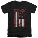 Skid Row Slim Fit V-Neck Shirt Flagged Black T-Shirt