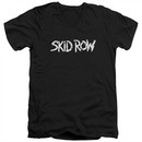 Skid Row Slim Fit V-Neck Shirt Logo Black T-Shirt