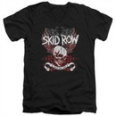 Skid Row Slim Fit V-Neck Shirt Winged Skull Black T-Shirt