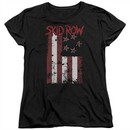 Skid Row Womens Shirt Flagged Black T-Shirt