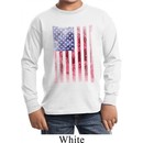 Skull in American Flag Kids Long Sleeve Shirt