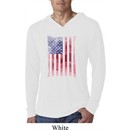 Skull in American Flag White Lightweight Hoodie Shirt