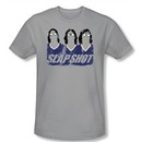 Slap Shot T-shirt Hockey Movie Brothers Adult Silver Slim Fit Shirt