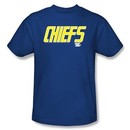 Slap Shot T-shirt Hockey Movie Chiefs Logo Adult Royal Blue Tee Shirt