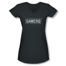 Sons Of Anarchy SOA Juniors V Neck Shirt Samcro Charcoal Tee T-Shirt