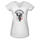 Sons Of Anarchy Shirt Juniors V Neck Reapers Ride White Tee T-Shirt