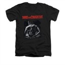 Sons Of Anarchy Shirt Slim Fit V Neck Skull Back Black Tee T-Shirt