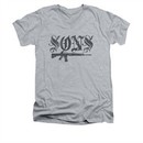 Sons Of Anarchy Shirt Slim Fit V Neck Worn Son Athletic Heather Tee T-Shirt
