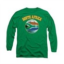 South Africa Soccer Futbol Shirt Long Sleeve Kelly Green Tee T-Shirt