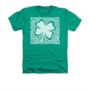 St. Patrick's Day Shirt Celtic Clover Adult Heather Kelly Green Tee T-Shirt