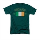 St. Patrick's Day Shirt Ireland Flag Adult Hunter Green Tee T-Shirt