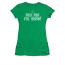 St. Patrick's Day Shirt Juniors Kiss Me I'm Irish Kelly Green Tee T-Shirt