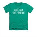 St. Patrick's Day Shirt Kiss Me I'm Irish Adult Heather Green Tee T-Shirt