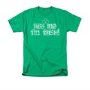 St. Patrick's Day Shirt Kiss Me I'm Irish Adult Kelly Green Tee T-Shirt