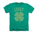 St. Patrick's Day Shirt Lucky Shamrock Adult Heather Green Tee T-Shirt