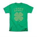 St. Patrick's Day Shirt Lucky Shamrock Adult Kelly Green Tee T-Shirt